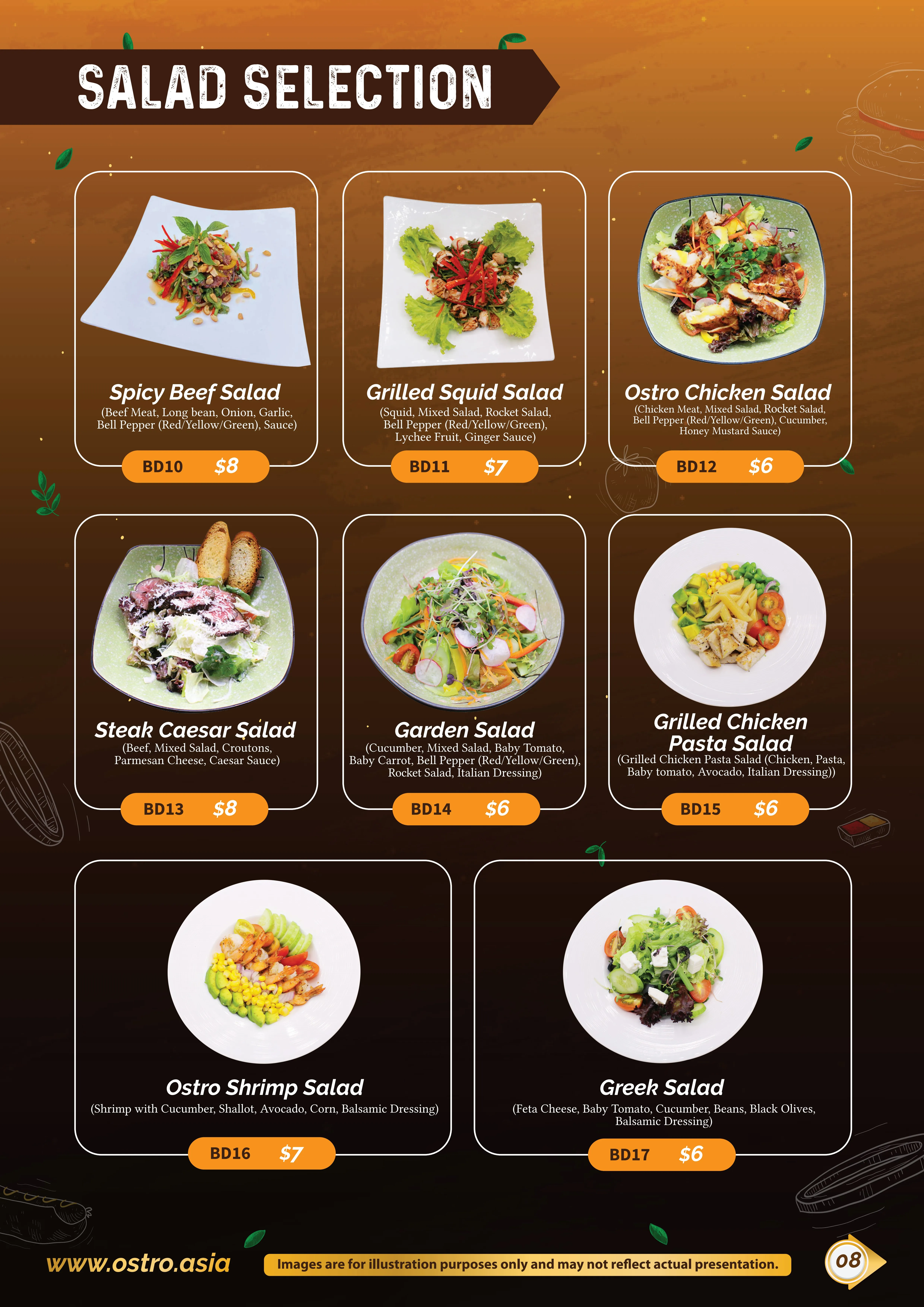 Salad Selection Menu 2